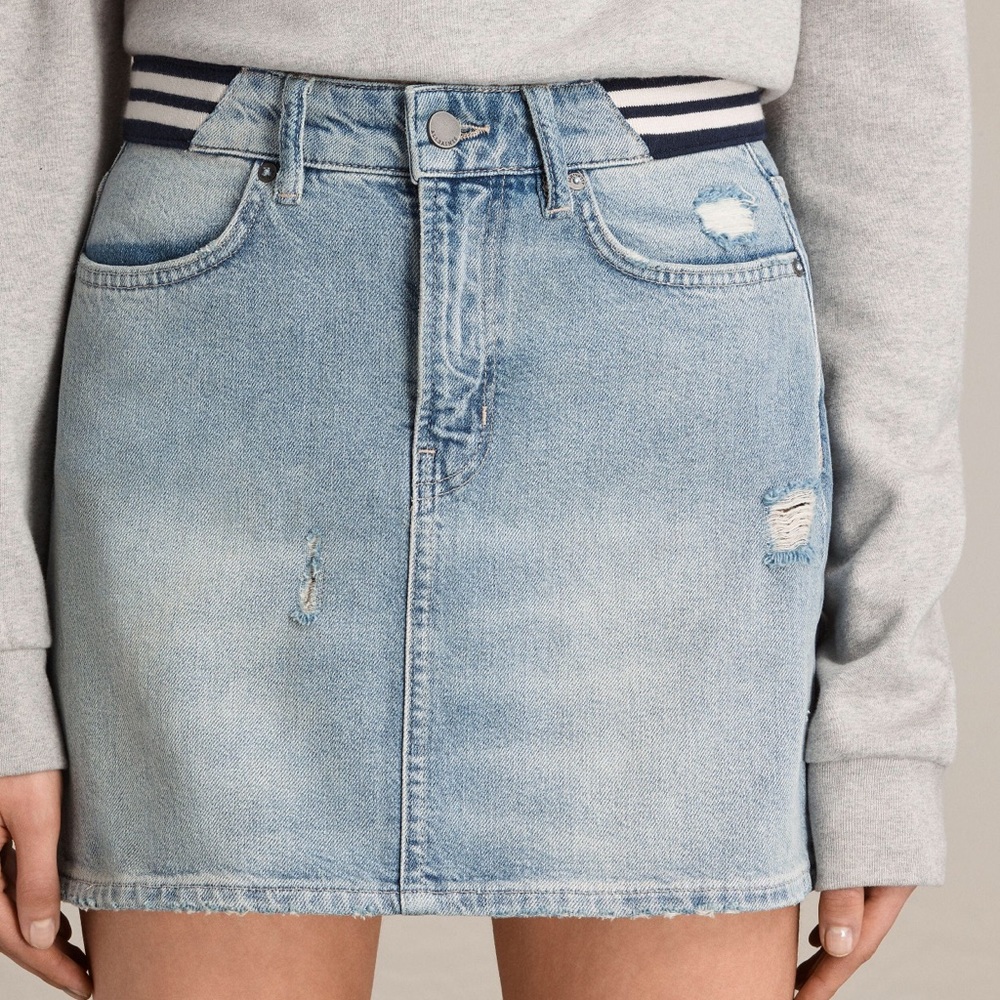 AllSaints Rib Denim Skirt - Picture 3 of 3